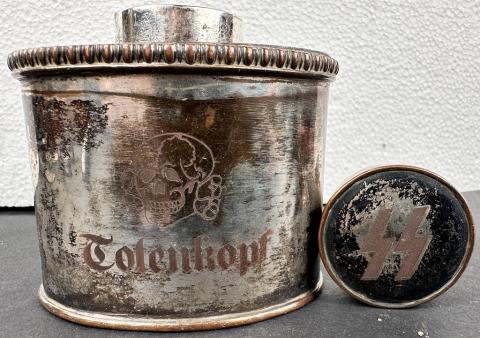 WW2 German Nazi WAFFEN SS TOTENKOPF silverware pot skull SS runes WW2 German Nazi WAFFEN SS TOTENKOPF silverware pot skull SS runes