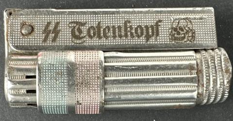 WW2 German Nazi WAFFEN SS TOTENKOPF skull field gear lighter UNIQUE