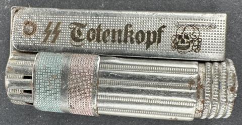 WW2 German Nazi WAFFEN SS TOTENKOPF skull field gear lighter UNIQUE