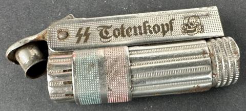 WW2 German Nazi WAFFEN SS TOTENKOPF skull field gear lighter UNIQUE