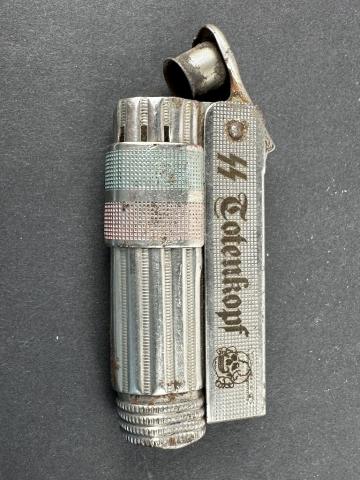 WW2 German Nazi WAFFEN SS TOTENKOPF skull field gear lighter UNIQUE