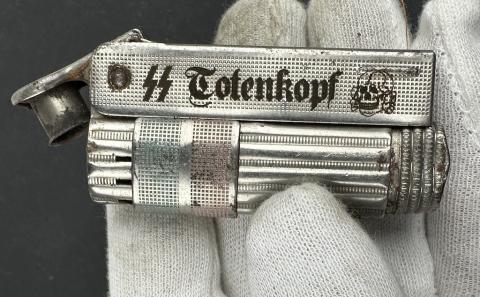 WW2 German Nazi WAFFEN SS TOTENKOPF skull field gear lighter UNIQUE