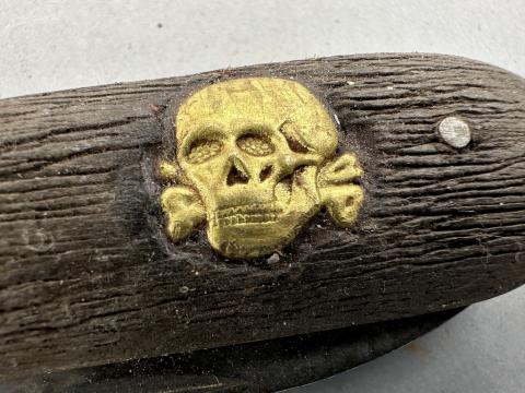 WW2 German Nazi Waffen SS Totenkopf skull pocket knife by puma solingen rzm field gear