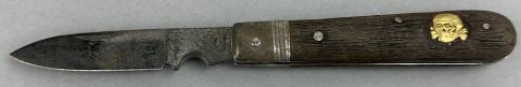 WW2 German Nazi Waffen SS Totenkopf skull pocket knife by puma solingen rzm field gear