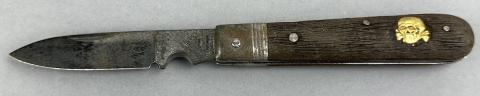 WW2 German Nazi Waffen SS Totenkopf skull pocket knife by puma solingen rzm field gear