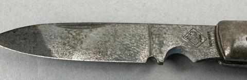 WW2 German Nazi Waffen SS Totenkopf skull pocket knife by puma solingen rzm field gear