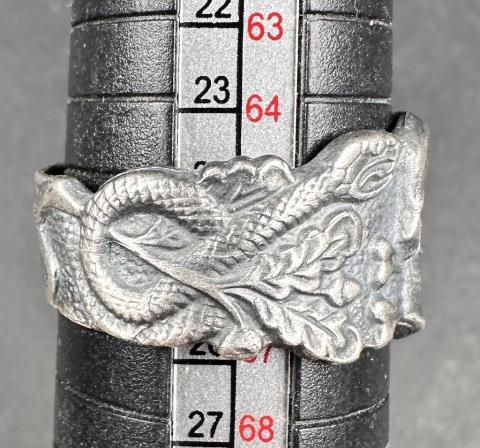 WW2 German Nazi WAFFEN SS TOTENKOPF skull ring officer oakloeaf original for sale genuine