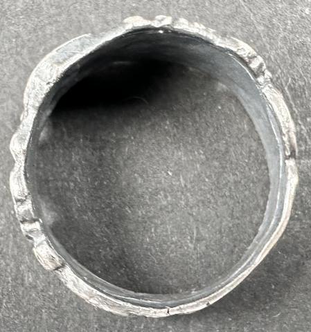 WW2 German Nazi WAFFEN SS TOTENKOPF skull ring officer oakloeaf original for sale genuine