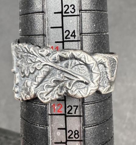 WW2 German Nazi WAFFEN SS TOTENKOPF skull ring officer oakloeaf original for sale genuine