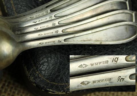 original Waffen SS silverware german WMF case skull totenkopf panzer tk