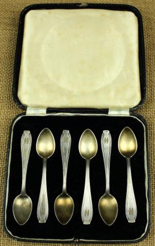 original Waffen SS silverware german WMF case skull totenkopf panzer tk