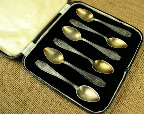 original Waffen SS silverware german WMF case skull totenkopf panzer tk