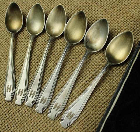 original Waffen SS silverware german WMF case skull totenkopf panzer tk