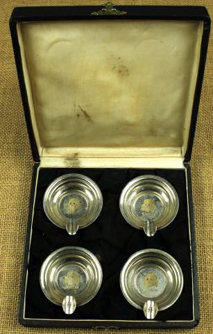 WW2 German Nazi WAFFEN SS TOTENKOPF unique set ashray SS original silverware WW2 German Nazi WAFFEN SS TOTENKOPF unique set ashray SS original silverware