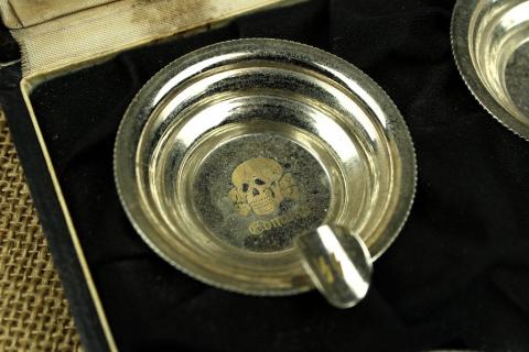WW2 German Nazi WAFFEN SS TOTENKOPF unique set ashray SS original silverware WW2 German Nazi WAFFEN SS TOTENKOPF unique set ashray SS original silverware