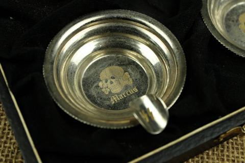 WW2 German Nazi WAFFEN SS TOTENKOPF unique set ashray SS original silverware WW2 German Nazi WAFFEN SS TOTENKOPF unique set ashray SS original silverware