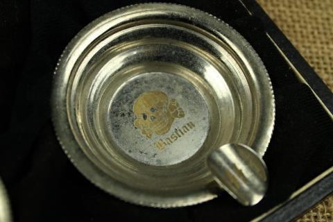 WW2 German Nazi WAFFEN SS TOTENKOPF unique set ashray SS original silverware WW2 German Nazi WAFFEN SS TOTENKOPF unique seWW2 German Nazi WAFFEN SS TOTENKOPF unique set ashray SS original silverware