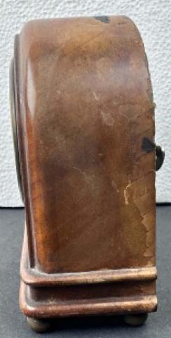 WW2 GERMAN NAZI WAFFEN SS TOTENKOPF WOODEN DESKTOP CLOCK WITH SS RUNES DAGGER MOTTO AND SS EAGLE