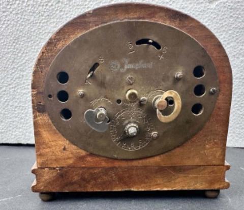 WW2 GERMAN NAZI WAFFEN SS TOTENKOPF WOODEN DESKTOP CLOCK WITH SS RUNES DAGGER MOTTO AND SS EAGLE