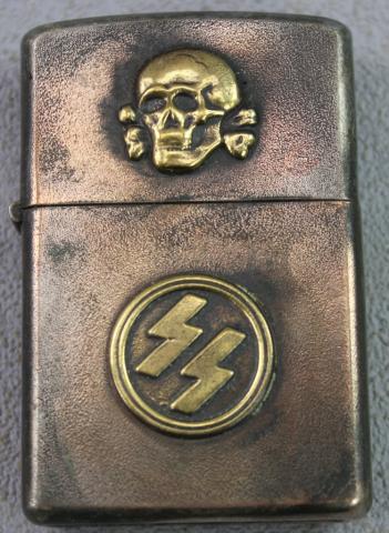 WW2 German Nazi Waffen SS Totenkopf zippo lighter relic field gear panzer WW2 German Nazi Waffen SS Totenkopf zippo lighter relic field gear panzer