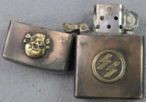 WW2 German Nazi Waffen SS Totenkopf zippo lighter relic field gear panzer WW2 German Nazi Waffen SS Totenkopf zippo lighter relic field gear panzer