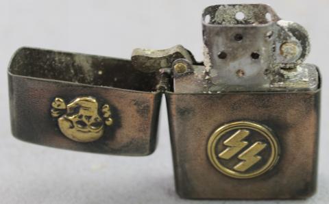 WW2 German Nazi Waffen SS Totenkopf zippo lighter relic field gear panzer WW2 German Nazi Waffen SS Totenkopf zippo lighter relic field gear panzer