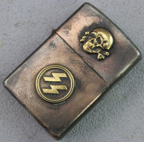 WW2 German Nazi Waffen SS Totenkopf zippo lighter relic field gear panzer WW2 German Nazi Waffen SS Totenkopf zippo lighter relic field gear panzer