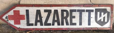 WW2 German Nazi WAFFEN SS truck large sign LAZARETT medical SS hospital SCARCE WW2 German Nazi 2nd WAFFEN SS Panzer Division Das Reich truck large sign LAZARETT medical SS hospital SCARCE