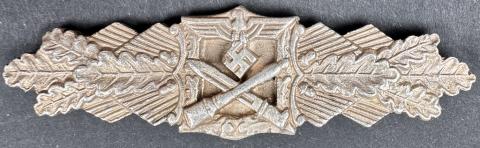 WW2 German Nazi WAFFEN SS WEHRMACHT Close Combat Clasp Nahkampfspange badge award in silver marked WW2 German Nazi WAFFEN SS WEHRMACHT Close Combat Clasp Nahkampfspange badge award in silver marked