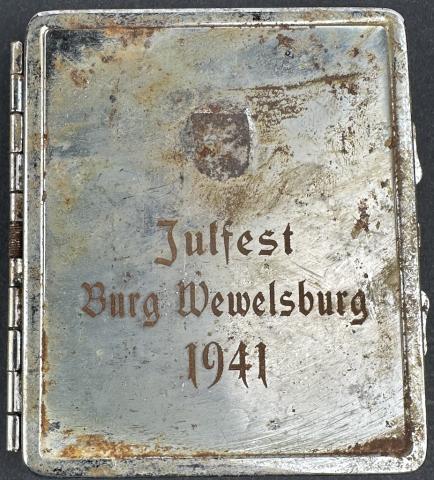 WW2 German Nazi Waffen SS Wewelsburg early julfest commemorative cigarette case