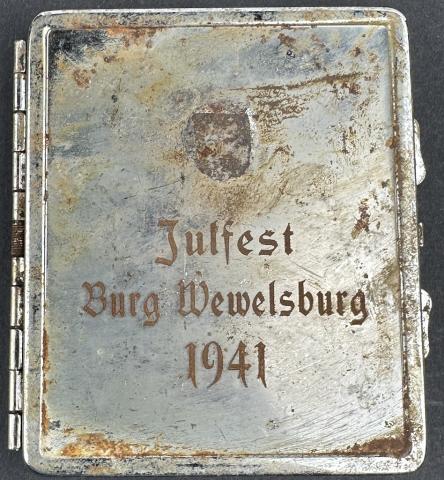 WW2 German Nazi Waffen SS Wewelsburg early julfest commemorative cigarette case