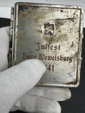 WW2 German Nazi Waffen SS Wewelsburg early julfest commemorative cigarette case