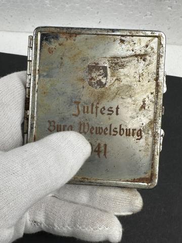 WW2 German Nazi Waffen SS Wewelsburg early julfest commemorative cigarette case