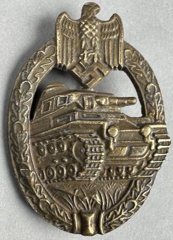 WW2 German Nazi Wehrmacht Waffen SS panzer badge award in bronze