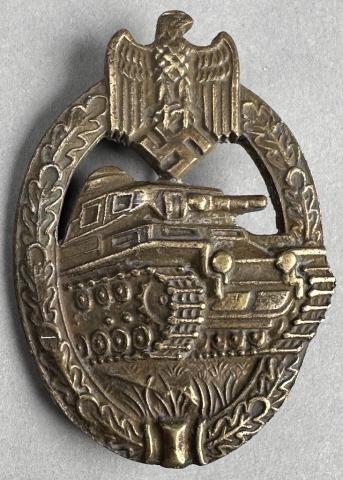 WW2 German Nazi Wehrmacht Waffen SS panzer badge award in bronze