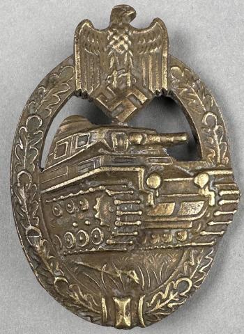 WW2 German Nazi Wehrmacht Waffen SS panzer badge award in bronze