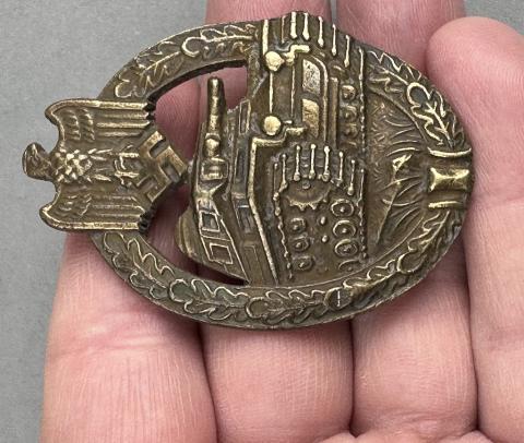WW2 German Nazi Wehrmacht Waffen SS panzer badge award in bronze