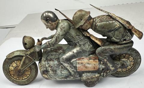 1930s WEHRMACHT WW2 GERMAN NAZI CKO n353 KELLERMANN FRICTION TOY TIN MOTO MOTORCYCLE