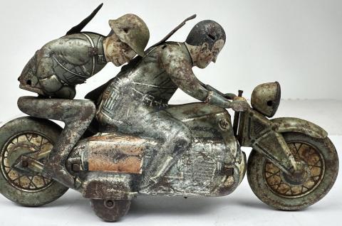 1930s WEHRMACHT WW2 GERMAN NAZI CKO n353 KELLERMANN FRICTION TOY TIN MOTO MOTORCYCLE