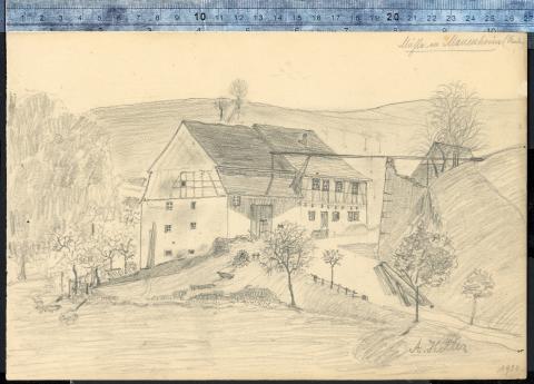 ADOLF HITLER early artwork hand made original drawing with AH signature UNIQUE!