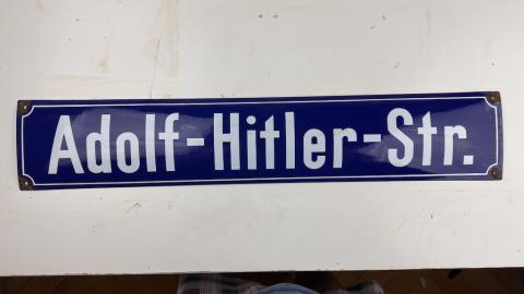 original for sale ADOLF HITLER Straße metal street ENAMEL sign Fuhrer Third Reich NSDAP