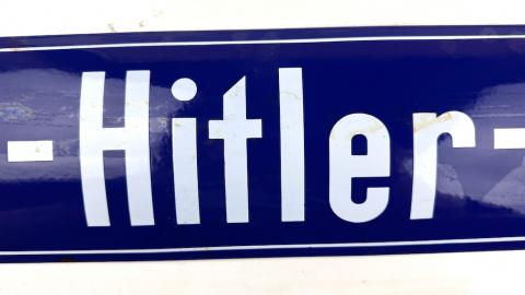 original for sale ADOLF HITLER Straße metal street ENAMEL sign Fuhrer Third Reich NSDAP