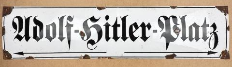 ADOLF HITLER Straße metal street plaza ENAMEL sign Fuhrer Third Reich NSDAP