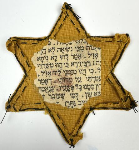 original genuine authentic JUDE STAR OF DAVID worn jewish Hebreu Jew Patch holocaust