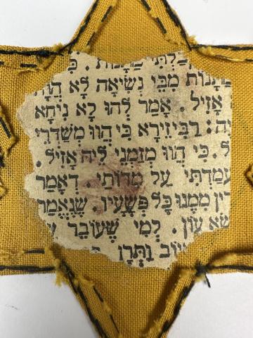 original genuine authentic JUDE STAR OF DAVID worn jewish Hebreu Jew Patch holocaust