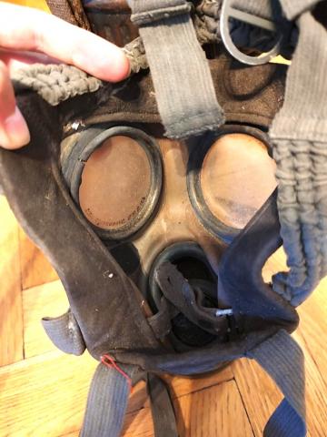 named Third Reich EAGLE SWASTIKA stamped GAS MASK original CASE