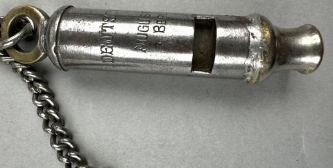 WAFFEN SS Gestapo Polizei Police whistle in etui named Deutsch Berlin with iron cross