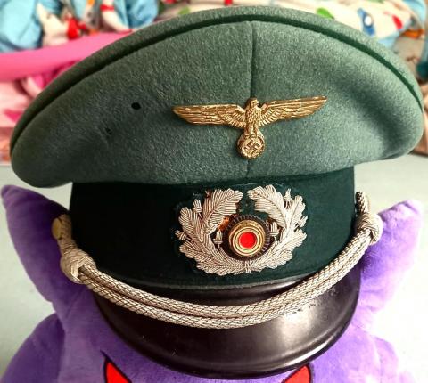 OFFICER Visor Cap headgear uniform SONDERKLASSE waffen ss original WW2 German Nazi 