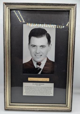 AUSCHWITZ DOCTOR Waffen SS DOCTOR JOSEF MENGELE AUTOGRAPH hand made signature photo in frame with COA