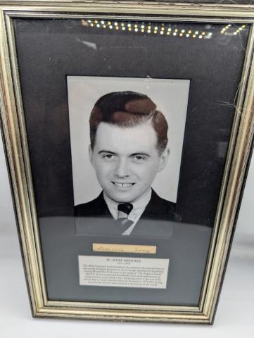 AUSCHWITZ DOCTOR Waffen SS DOCTOR JOSEF MENGELE AUTOGRAPH hand made signature photo in frame with COA
